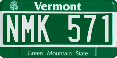 VT license plate NMK571