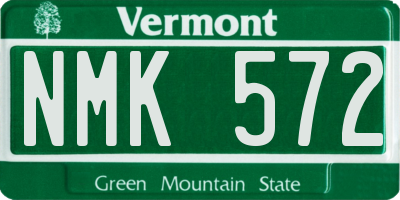 VT license plate NMK572