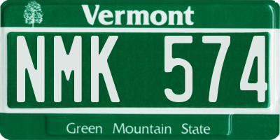 VT license plate NMK574