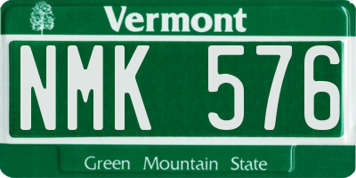 VT license plate NMK576