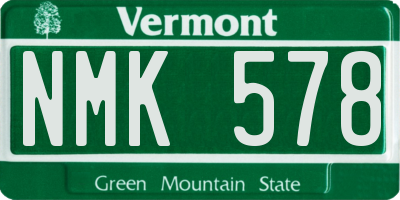 VT license plate NMK578