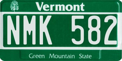 VT license plate NMK582