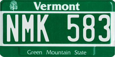 VT license plate NMK583