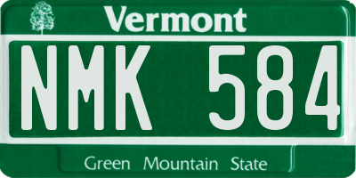 VT license plate NMK584