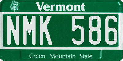 VT license plate NMK586