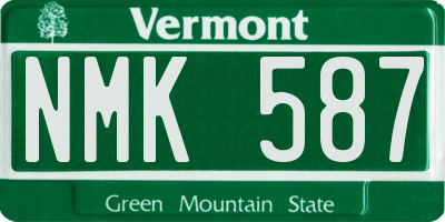 VT license plate NMK587