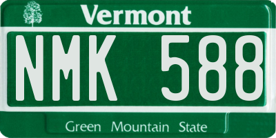 VT license plate NMK588