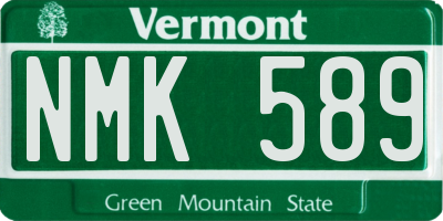 VT license plate NMK589