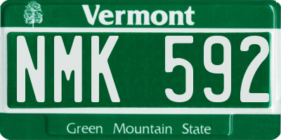 VT license plate NMK592