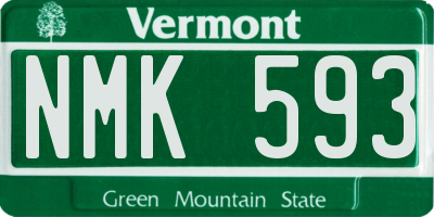 VT license plate NMK593