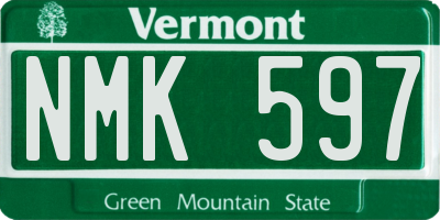 VT license plate NMK597