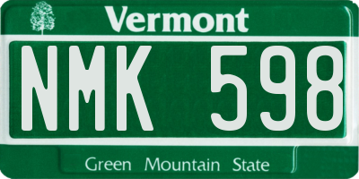 VT license plate NMK598