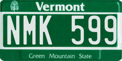 VT license plate NMK599