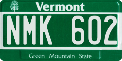 VT license plate NMK602