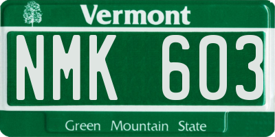 VT license plate NMK603