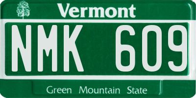 VT license plate NMK609