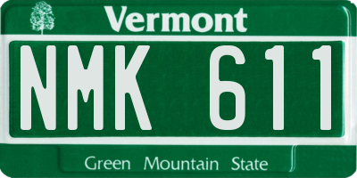 VT license plate NMK611