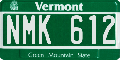 VT license plate NMK612
