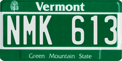 VT license plate NMK613