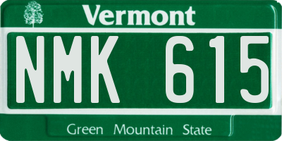 VT license plate NMK615