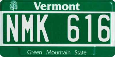 VT license plate NMK616