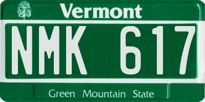 VT license plate NMK617