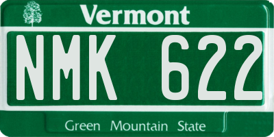 VT license plate NMK622