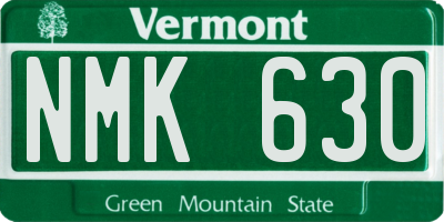 VT license plate NMK630