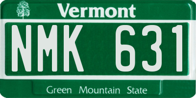 VT license plate NMK631