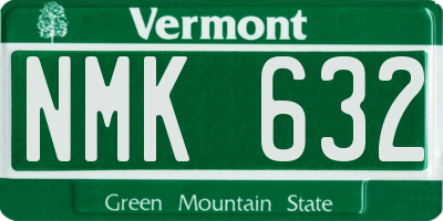 VT license plate NMK632