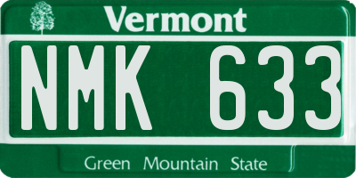 VT license plate NMK633