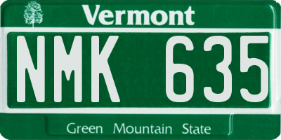 VT license plate NMK635