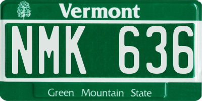VT license plate NMK636