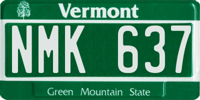 VT license plate NMK637