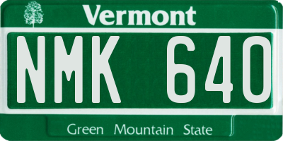 VT license plate NMK640