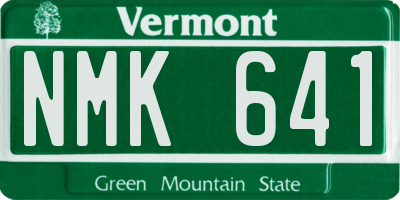 VT license plate NMK641