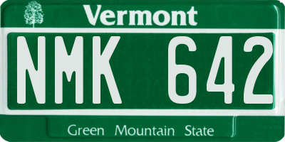 VT license plate NMK642