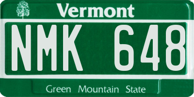 VT license plate NMK648