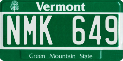 VT license plate NMK649