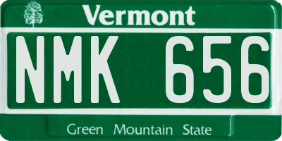 VT license plate NMK656