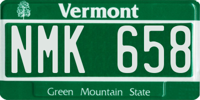 VT license plate NMK658