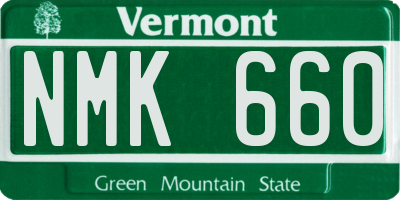 VT license plate NMK660