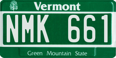 VT license plate NMK661