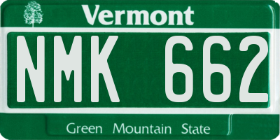 VT license plate NMK662