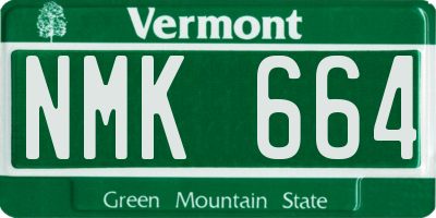 VT license plate NMK664