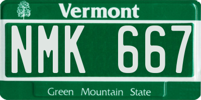 VT license plate NMK667