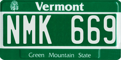VT license plate NMK669