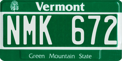 VT license plate NMK672