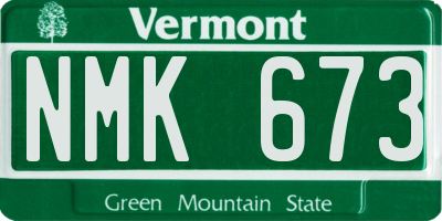 VT license plate NMK673