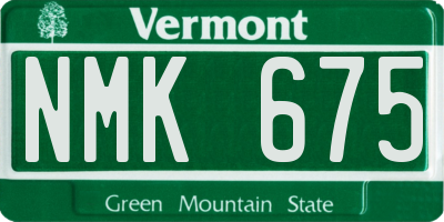 VT license plate NMK675